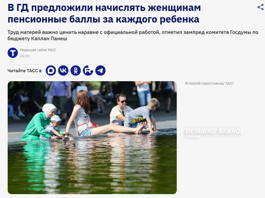 В Госдуме обсудили возможность начисления пенсионных баллов за детей