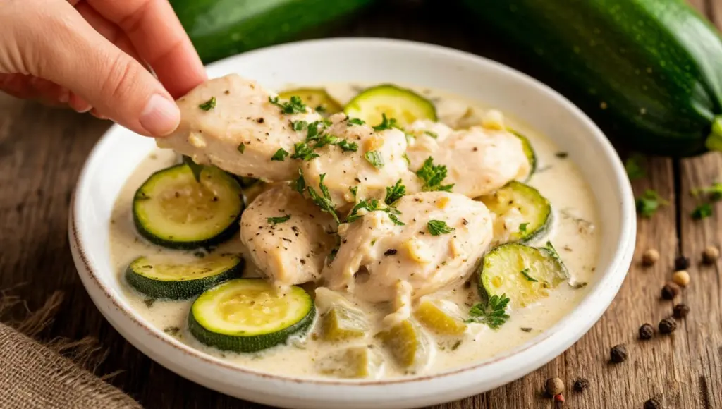 Кабачки и куриное филе в сметанном соусе: сливочный вкус без сливок