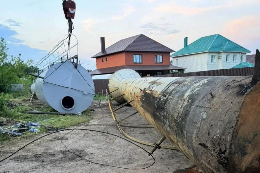 В Новой Ляде Тамбовского округа монтируют водонапорную башню