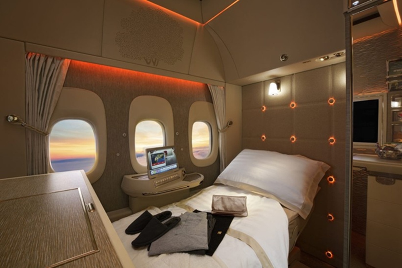 Airbus A380 Etihad Airways: трехкомнатные апартаменты с душем на борту