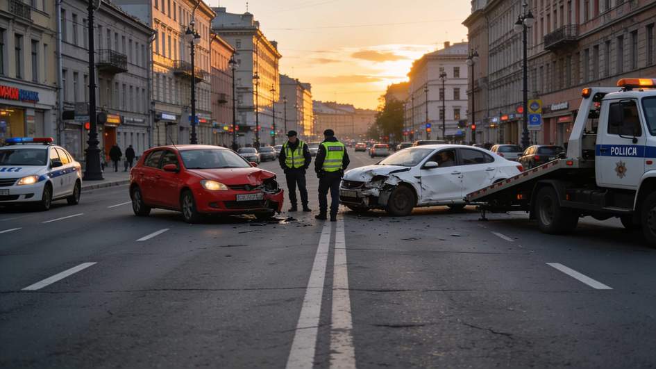 Два человека получили травмы после аварии на проспекте Славы в Петербурге