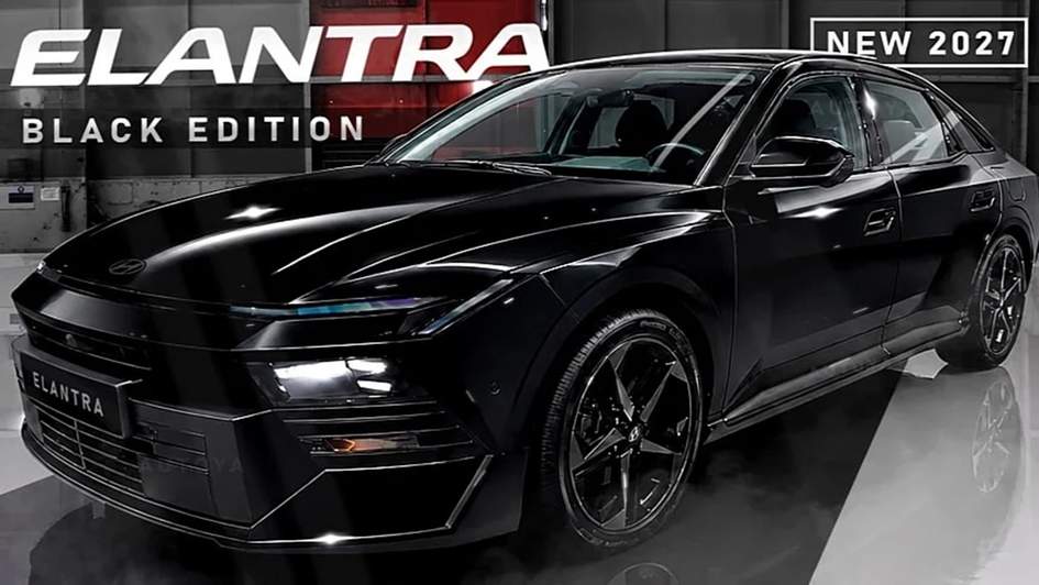 Черная версия Hyundai Elantra 2028 года показана на рендерах до официального дебюта