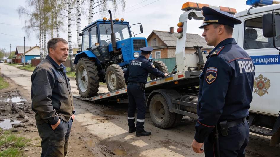 В Башкортостане трактор изъяли у водителя за повторное опьянение за рулем