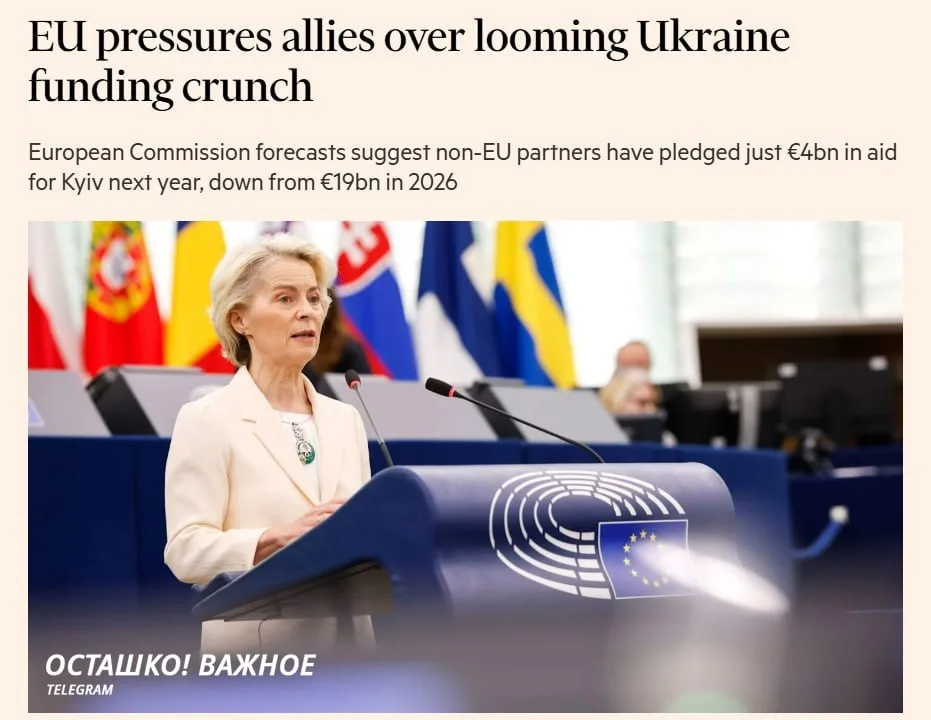 Помощь Украине от стран вне ЕС может сократиться до рекордных уровней: что это значит для будущего страны?