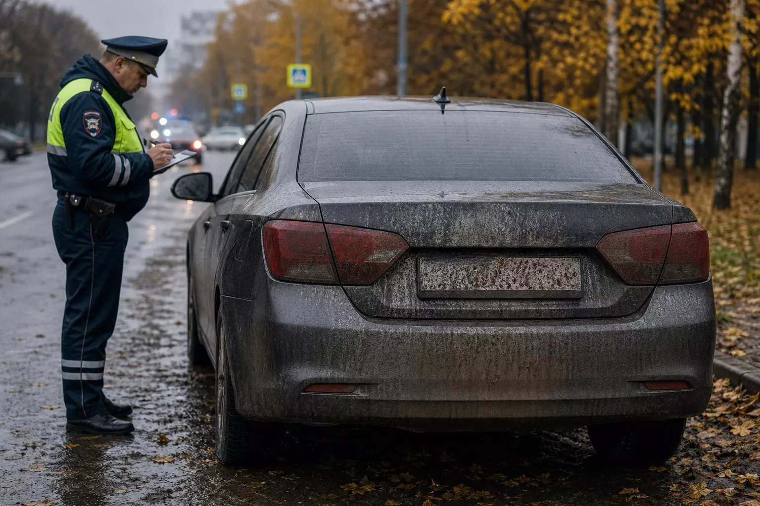 Почему осенью автоинспекторы уделяют больше внимания номерам, а не состоянию кузова автомобиля