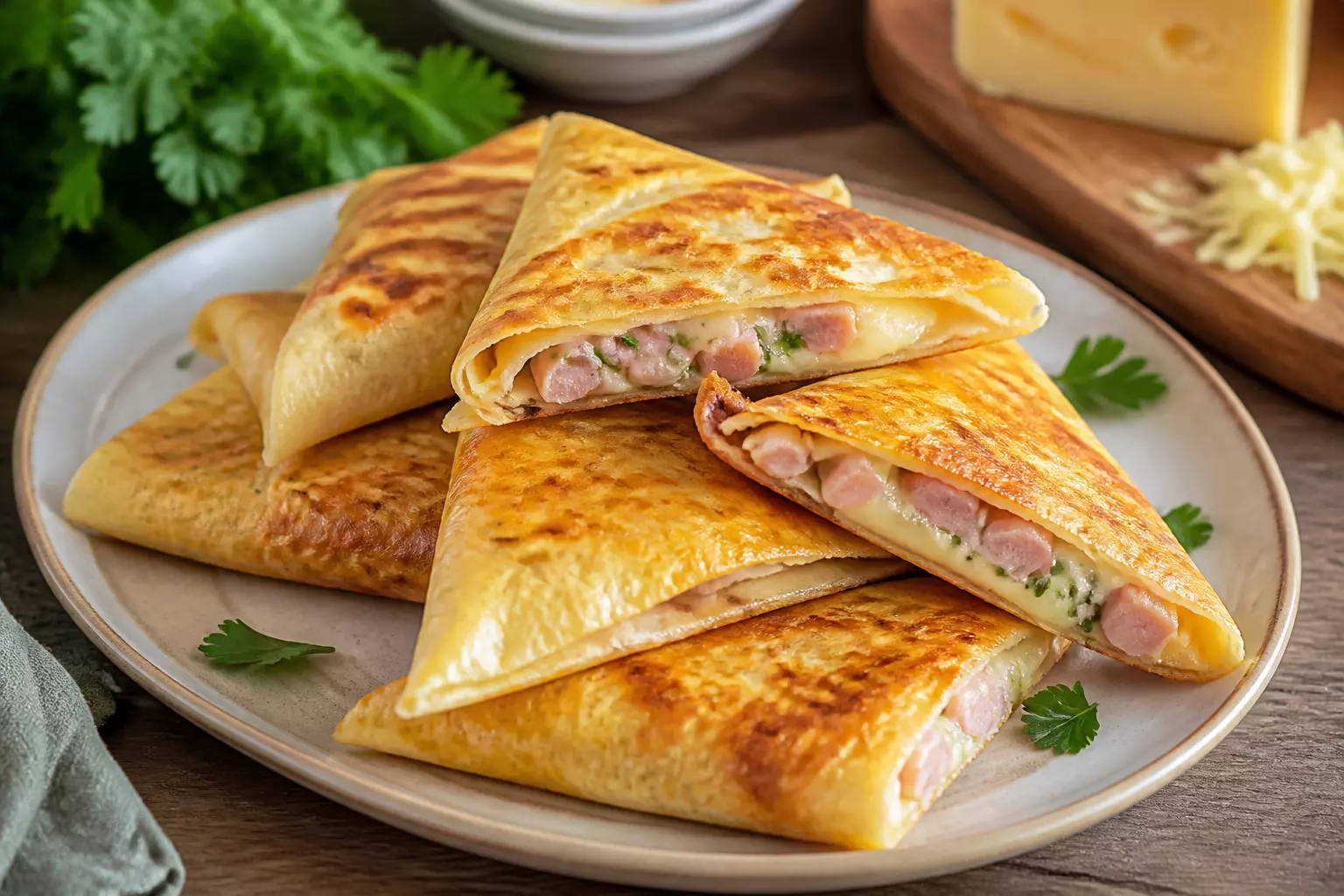 Вкусный завтрак за 20 минут: удивительные конвертики с ветчиной и сыром, которые вас порадуют